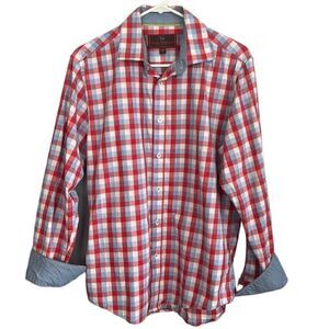 James Tatersall Men’s Medium contrast cuff buttons down long sleeved shirt